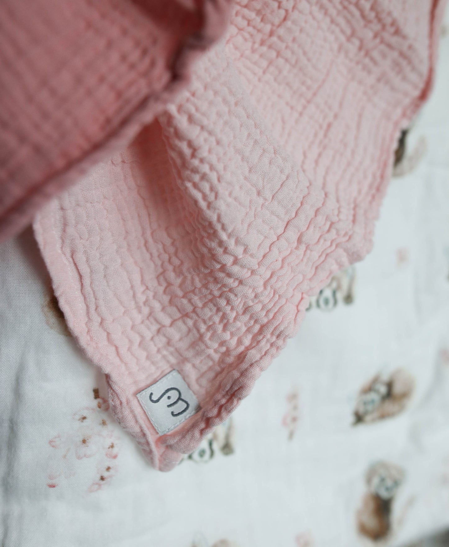 3-pack Muslin squares Pink/White